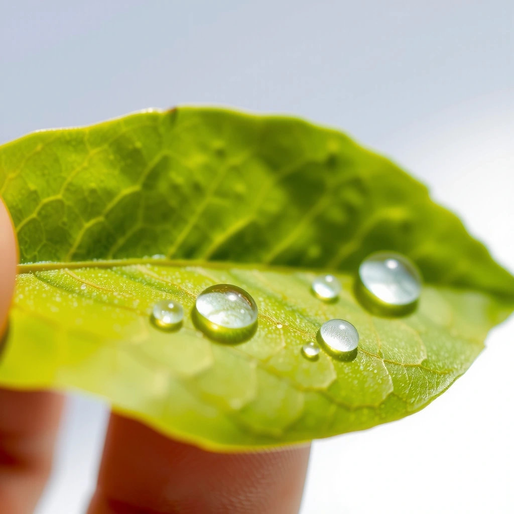 Green tea leaf detail
